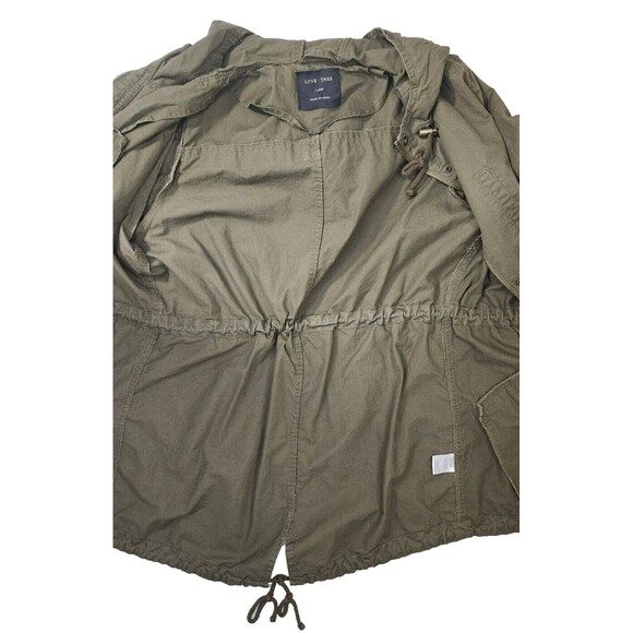 Love Tree Hooded Utility Jacket Large | Olive Green, Cotton, Good Condition - Picture 6 of 9